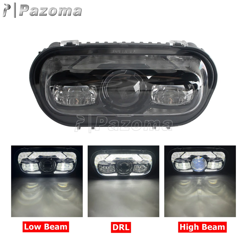 E9 E-Mark Headlight For Harley Softail Fat Bob FXFB FXFBS 2018-25 Motorcycle LED Headlamp Front Hi/Lo Beam Daytime Running Light