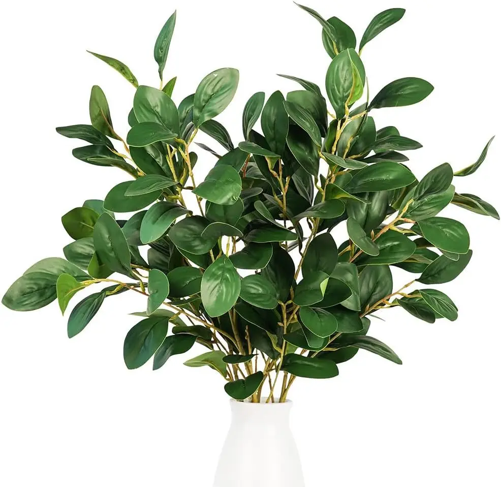 

Yannew Artificial Shrubs Plants Eucalyptus Leaves Branches Greenery Stem DIY Floral Arrangements for Garden Office Home Décor