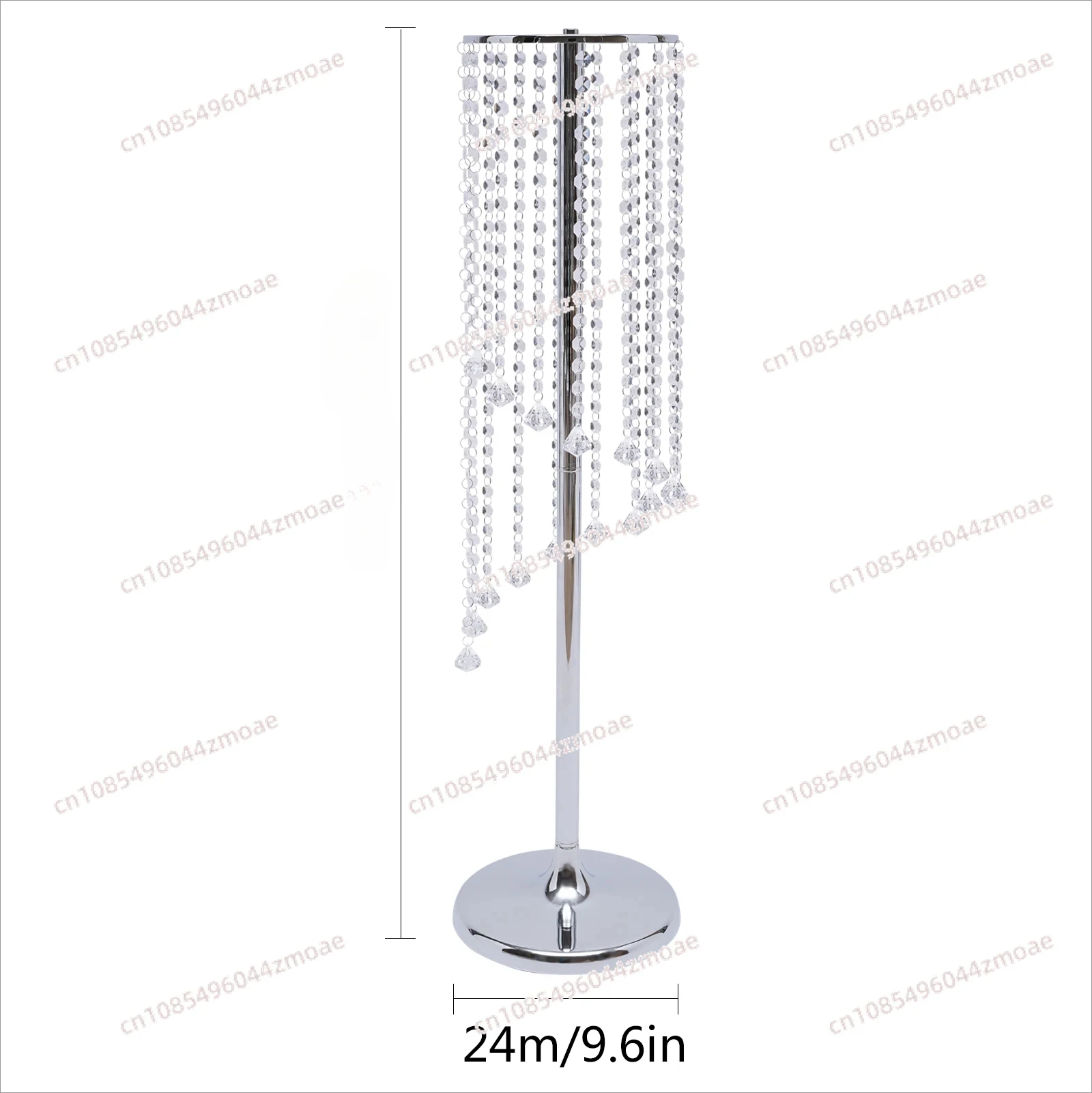 2 Pcs Floor-standing 35.4inch Crystal VaseWedding Centerpieces Stands Flower Vases Tall Silver