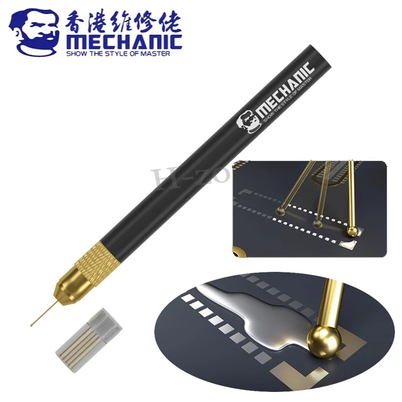 

MECHANIC SW-5S Tin Dragging Needle Gold Plated FPC Connector Reballing Solder with 3 Bars Ultralight Carbon Fiber Holder Set