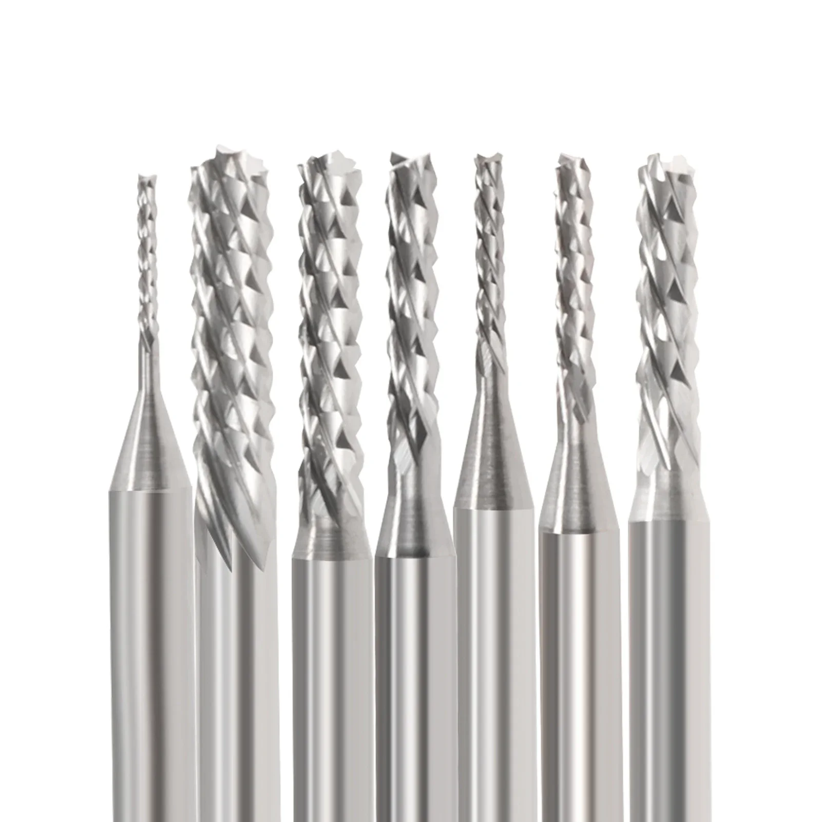 10PCS Down Cut PCB Milling Cutter Corn Teeth End Mills CNC Router Bits for Engraving Tool