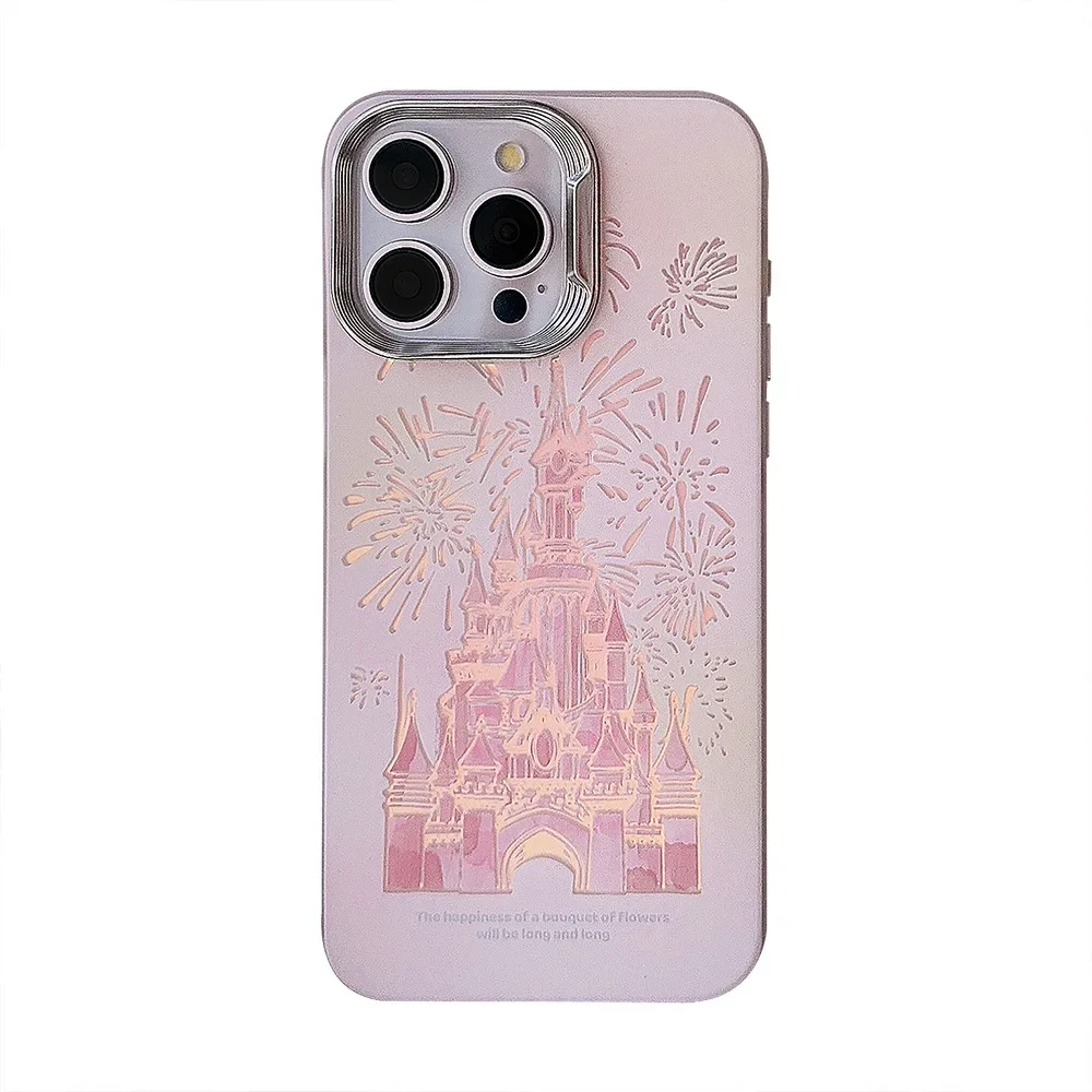 Capa rígida de silicone, luxo, Dream Castle Fireworks, avançado, iPhone 15, 14, 13, 12, 11 Pro Max, mais