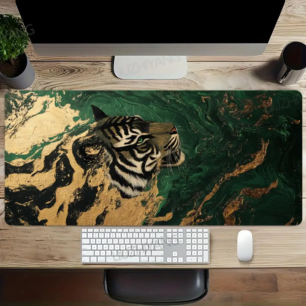 

Marble Tiger Mouse Pad XXL Computer Accessories Office Game Table Mats Rubber Anti-slip Gaming Keyboard Mousepad Desk Pads 40X90