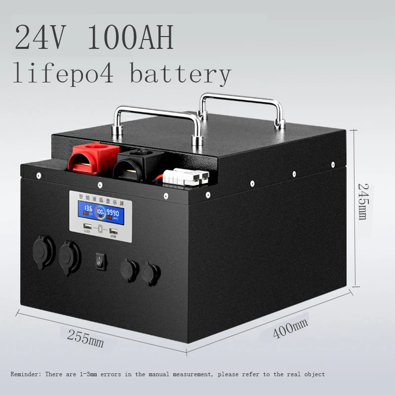 GTK 24V 100AH LIFEPO4 battery 120AH 300AH 400AH Built -in BMS lithium battery  for family solar RV energy storage power supply