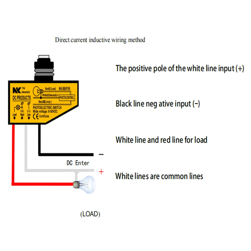 NK-BB/F50 3.5A Automatic Light Sensor Switch DC12V  24V  36V 48V Light Sensor Control Switch Dusk To Dawn Photocell Switch