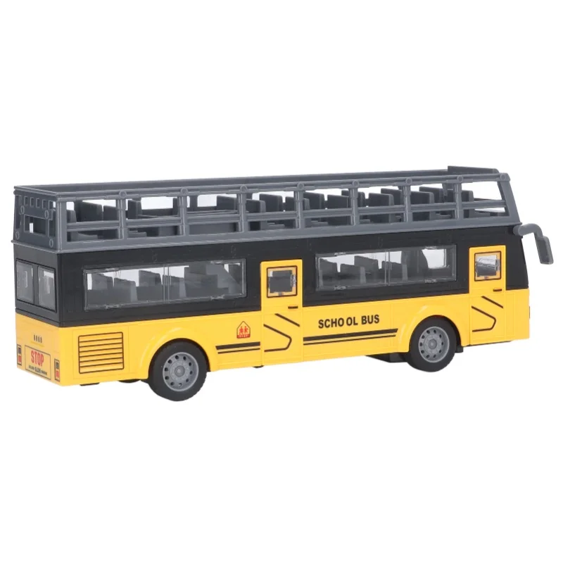 حافلة التحكم عن بعد الإلكترونية 4 قنوات فتح الأبواب وظيفة تسريع RC حافلة ذات طابقين QH204 7 حافلة مدرسية #6