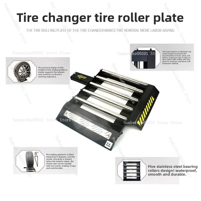 Universal Tire Remover with Roller Plate, Labor-saving Tire Disassembly Tool, Auxiliary Crowbar for Tire Mounting & Dismounting