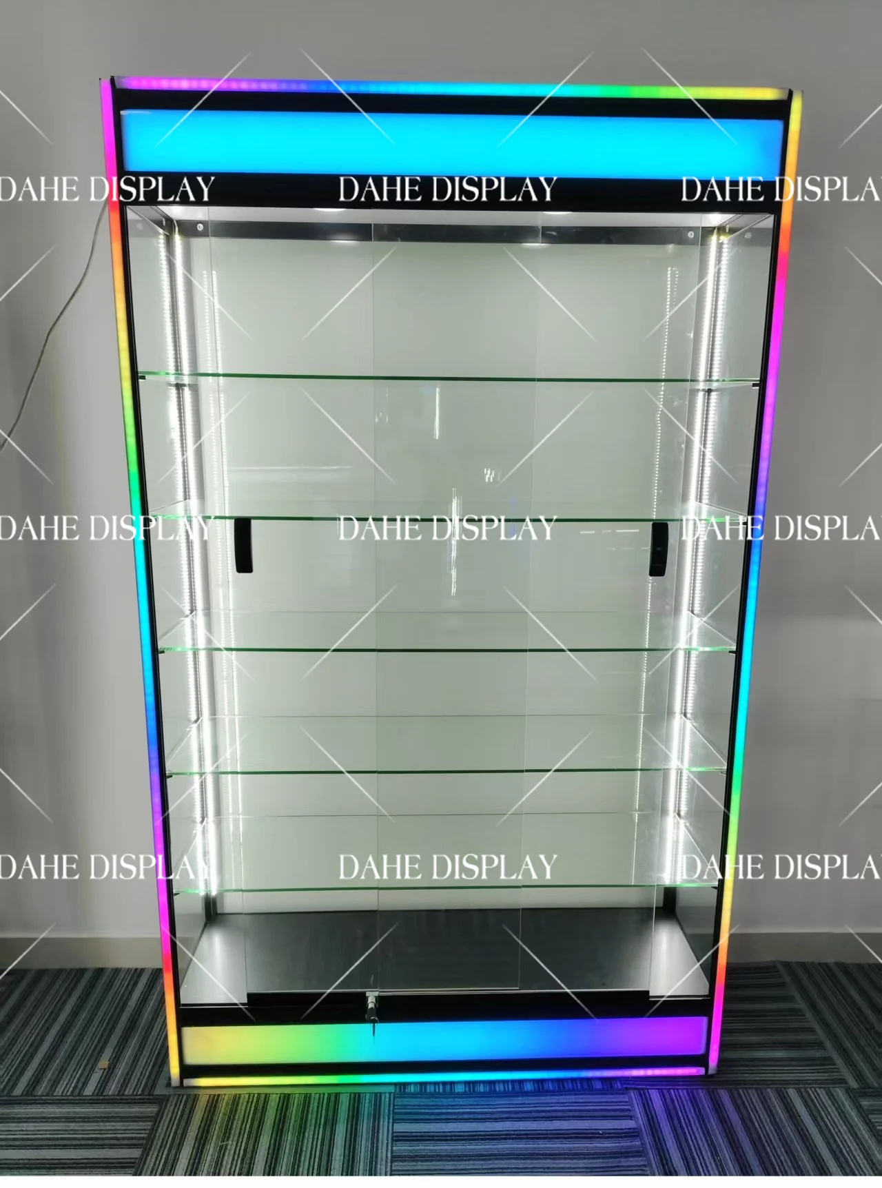 ตู้โชว์สินค้าแบบโมเดิร์นสำหรับธุรกิจ ตู้โชว์เครื่องประดับ ตู้โชว์ร้านขายยาสูบ ตู้โชว์โครงอะลูมิเนียม ตู้โชว์กระจก