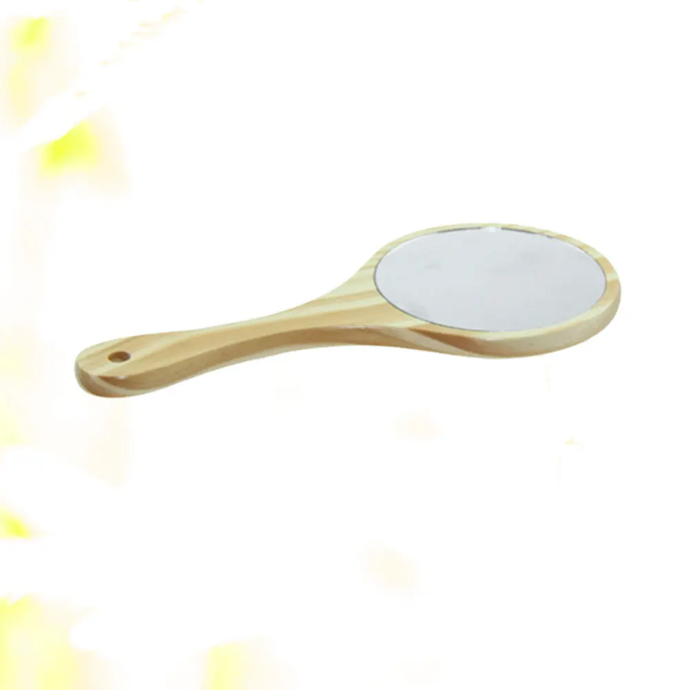 1Pcs Exquisite Hollow-out Makeup Mirror Comb Set Vintage Portable Wooden Mirror Hair Gifts for Woman Lady