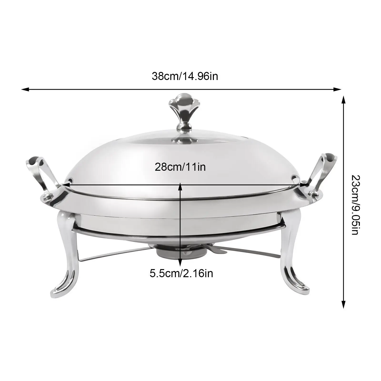 Have one to sell? Sell now Chafing Dish Set Round 3.17Qt Stainless Steel Buffet Servers + Warmers HOT