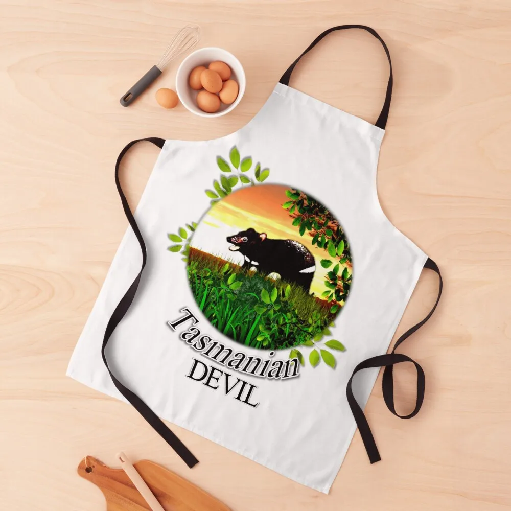 

Tasmanian Devil. Australian Marsupial Apron Hairdresser Customizable Woman Kitchen Household Items Woman Kitchen Apron