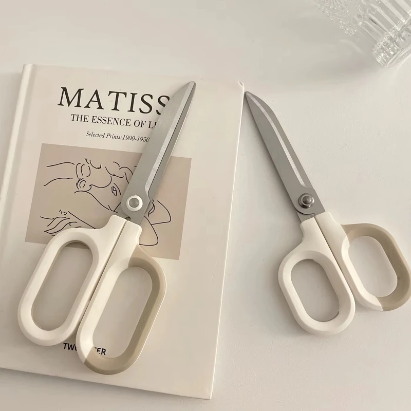 

MINKYS Stainless Steel Kawaii Scissors Household Multifunctional Hand Scissors Express Box Paper Scissors Stationery