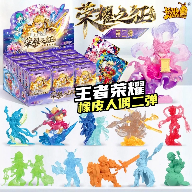 Oryginalne figurki gumowe KAYOU Honor of Kings: Mini - Seria Kampanii Honorowej 2, gadżety anime, zabawki, karty kolekcjonerskie na prezent