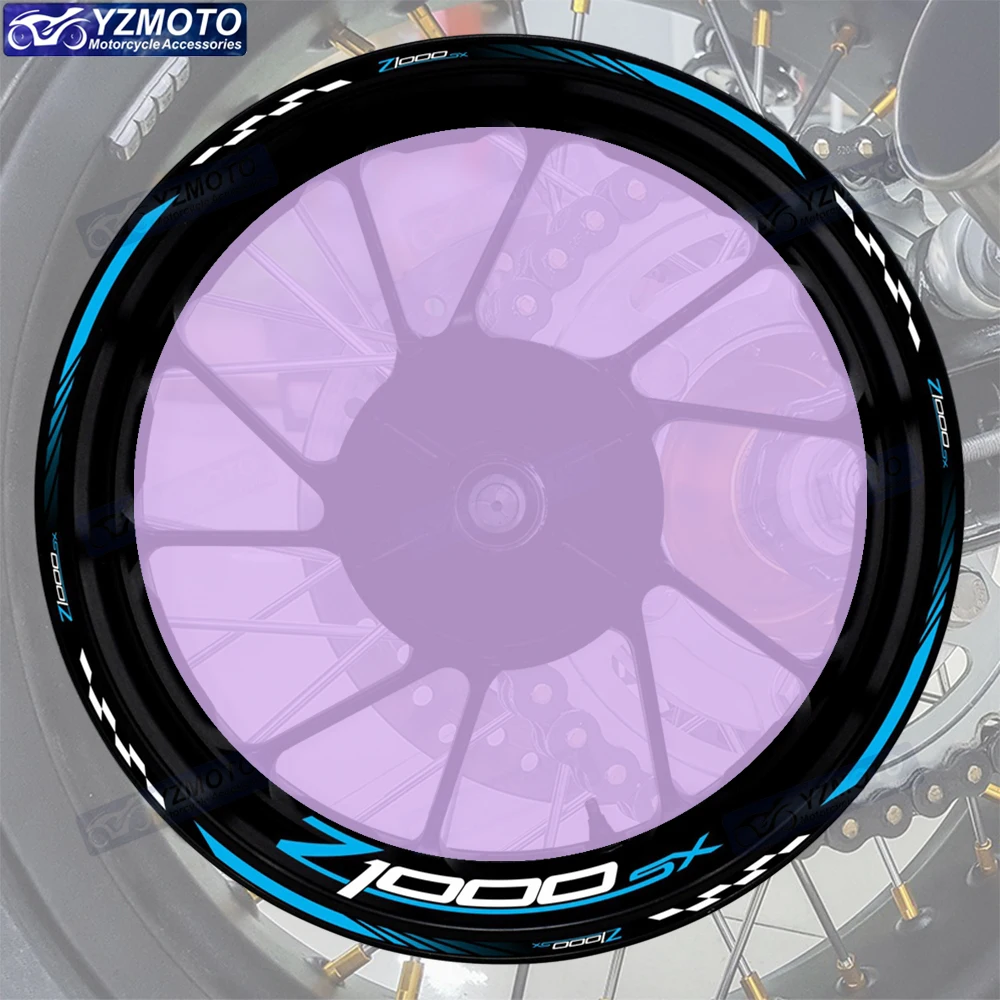 

For Z1000SX Z1000 SX Motorcycle 17 Inch Front And Rear Decal Wheel Hub Racing Sticker Waterproof Reflective Rim Stickers