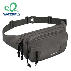 WATERFLY Fanny Pack Waist Packs Large Crossbody Belt Bag For Women Men with 7 Zipper Pockets Strap Waist Bags Hip Pack