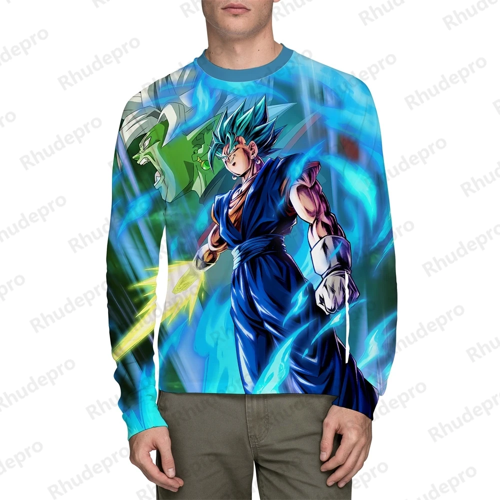 T-shirt da uomo a maniche lunghe Anime Dragon Ball Z abbigliamento Vegeta camicie Trend Goku Essentials top Streetwear Super Saiya 2024 nuovo