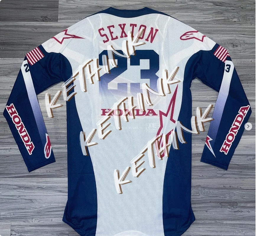 قميص Honda للدراجات النارية سريع الجفاف، قميص ركوب الخيل Sexton بأكمام طويلة وجيد التهوية Y2K للدراجة الترابية وسباق الجبال، معدات يومية