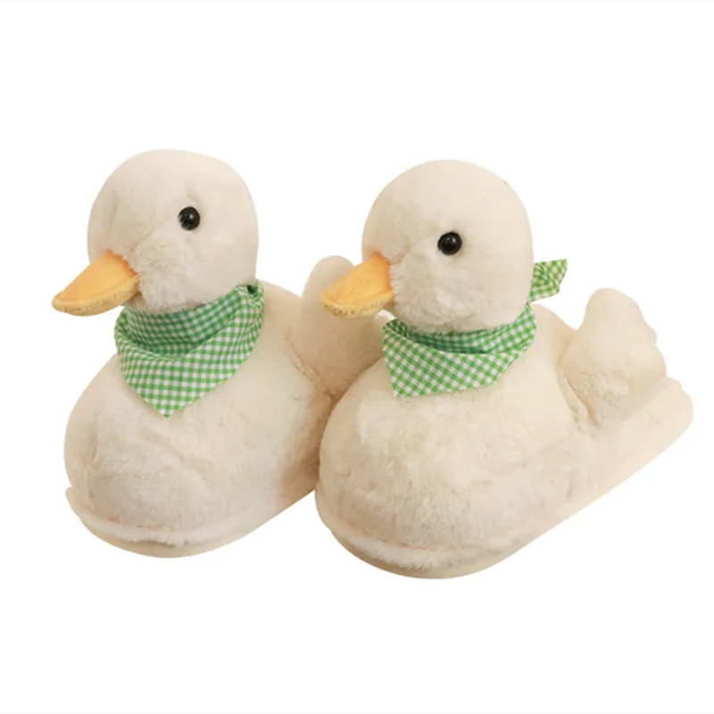 

Ladies Girls Cute Winter Slippers Front Closed Toe Mule Slide Indoor Bedroom Short Plush Shoes With Scarf Pregnat Women Footwear