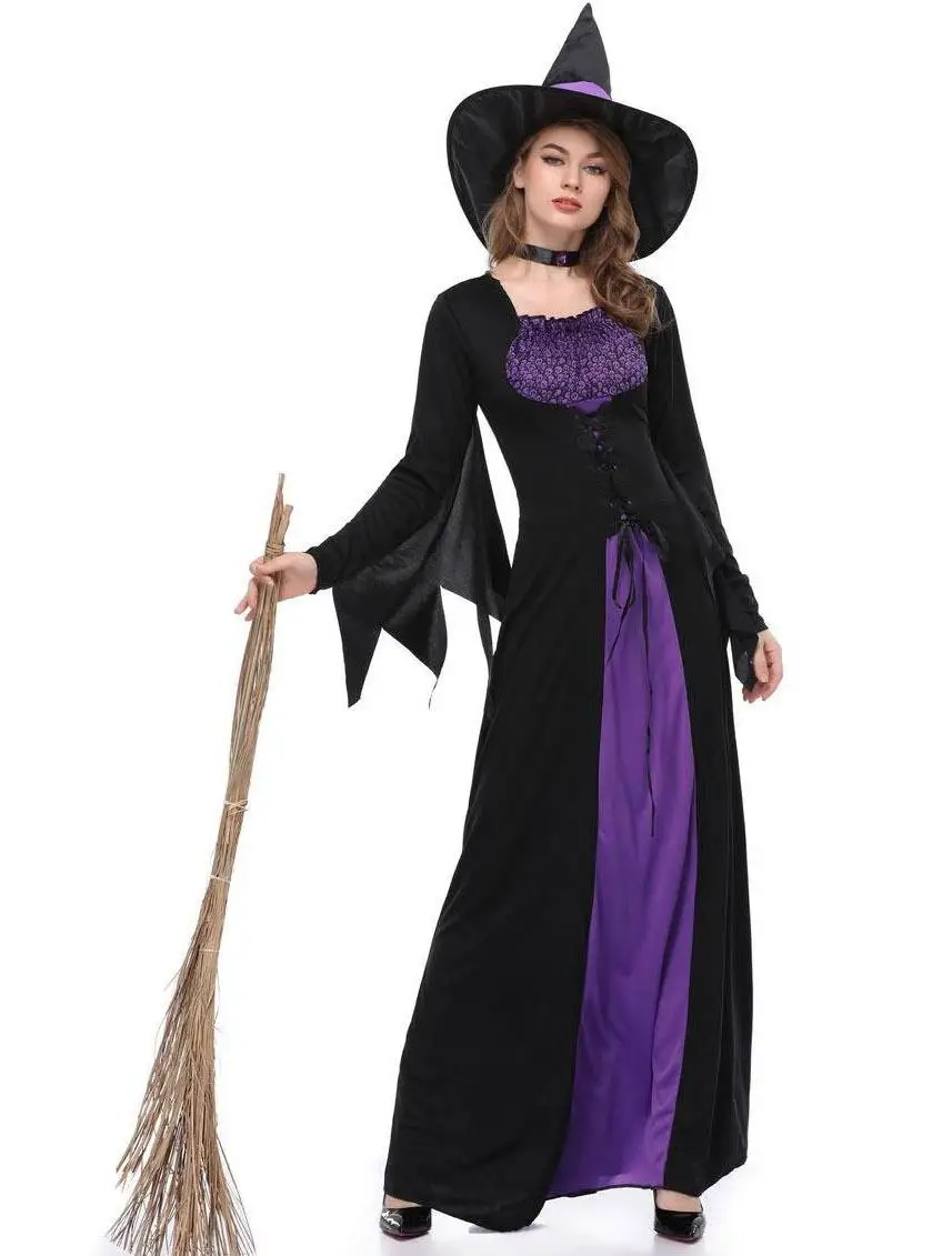 SXXL loween الساحرة الدكتور الأرجواني الأداء orm الدكتور المرأة زي المرحلة ارتداء التقليدية الصينية العرقية Faion