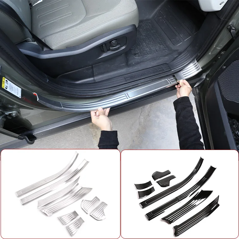 

For Land Rover Defender 90 110 2020-2023 Stainless Steel Silver Car Door Sill Protect Plate Trim Car Accessories