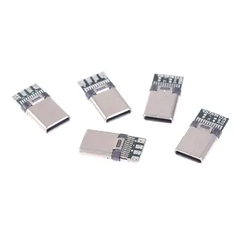 5/10 piezas USB 3.1 tipo C macho DIY soldadura cable conector enchufe placa PC 8 best sales USB C bricolaje - №2