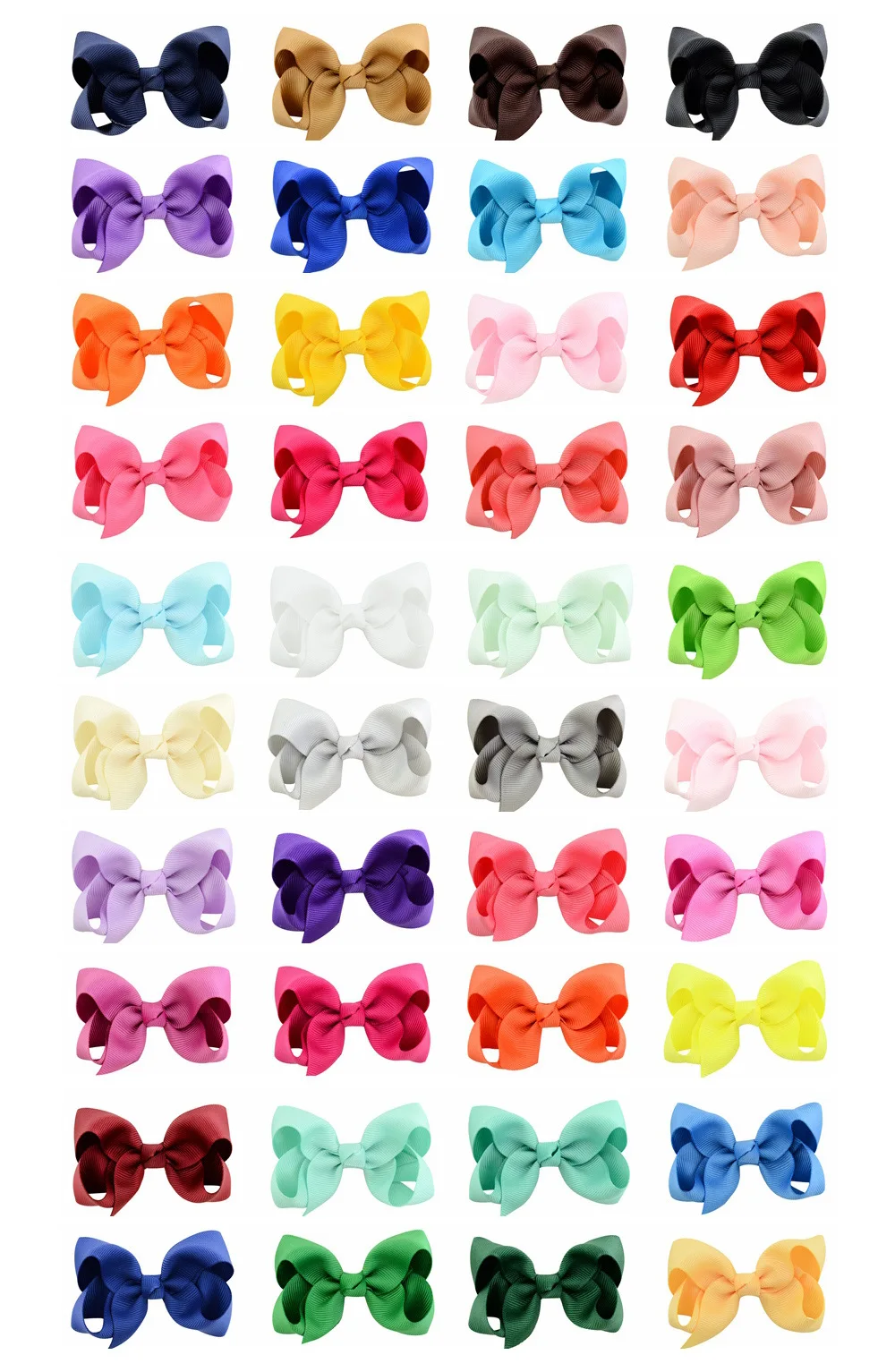 27 colori nastro Grosgrain fiocchi per capelli clip a coccodrillo accessori per