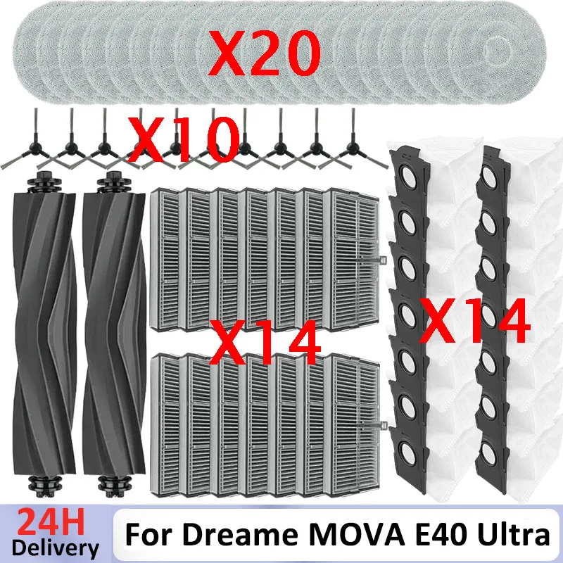Zubehör für Dreame MOVA E40 Ultra/ MOVA E30 Ultra, Dreame L30 Ultra S/ Dreame L10s Pro Ultra: Heizbürste, Filter, Staubbeutel, Wischmopp