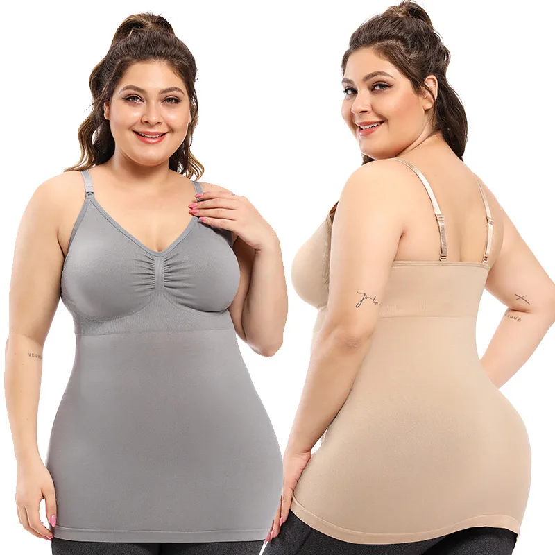 Large Size Nursing Vest With Front Opening Button Designed For Pregnant Women Long Seamless Underwear Fat