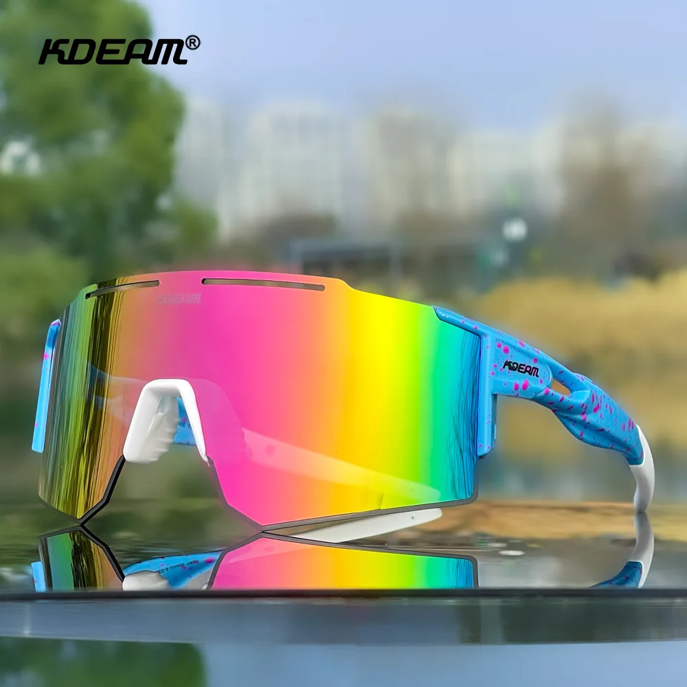 KDEAM TR90 Men's Sports Sunglasses Polarized 1.2mm Thickness Lens Non-Slip Rubber Nose Deduce The Wind Resistance Sun Glasses