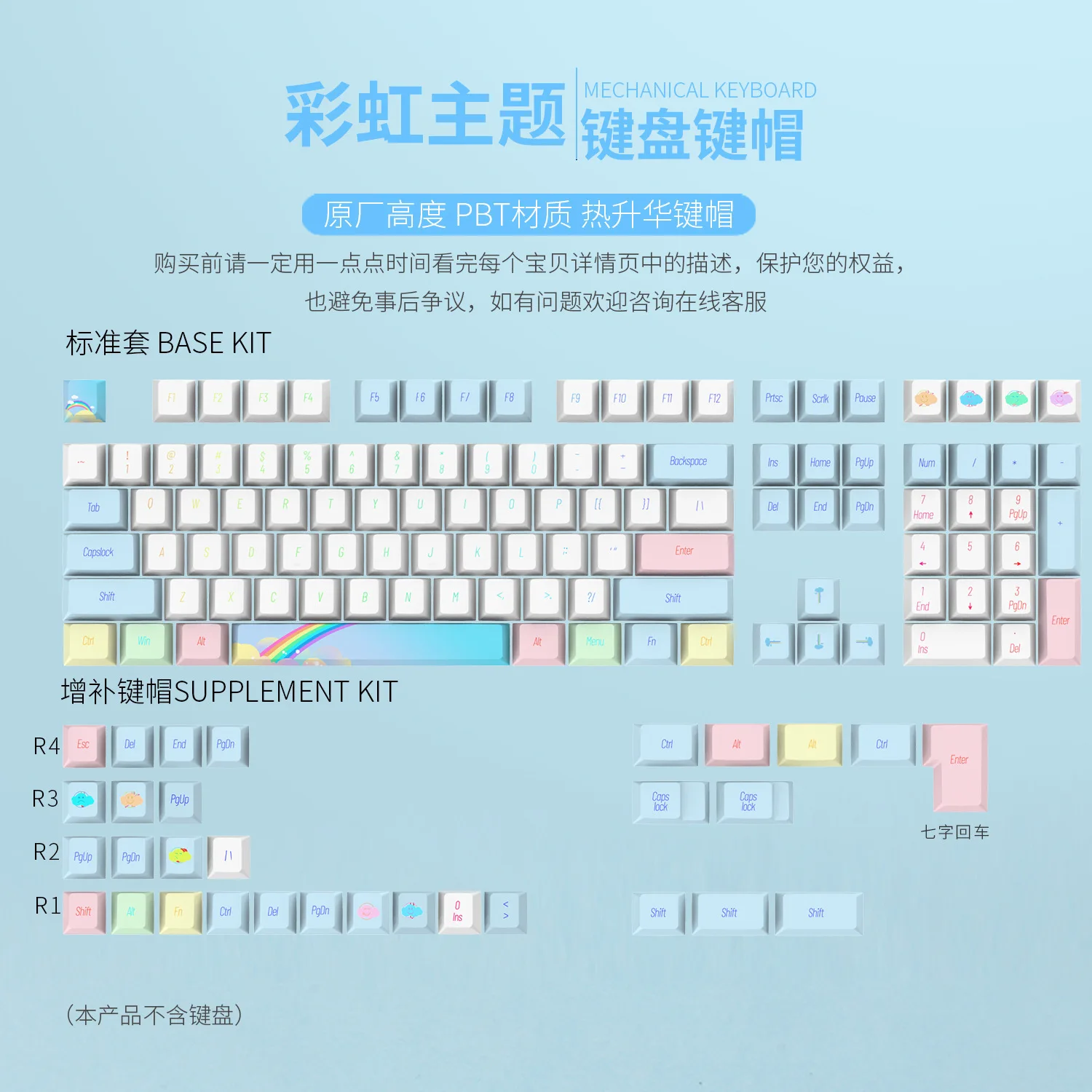 

PBT original highly sublimated keycaps theme pattern 130 keys full set of general mechanical keyboard keycaps