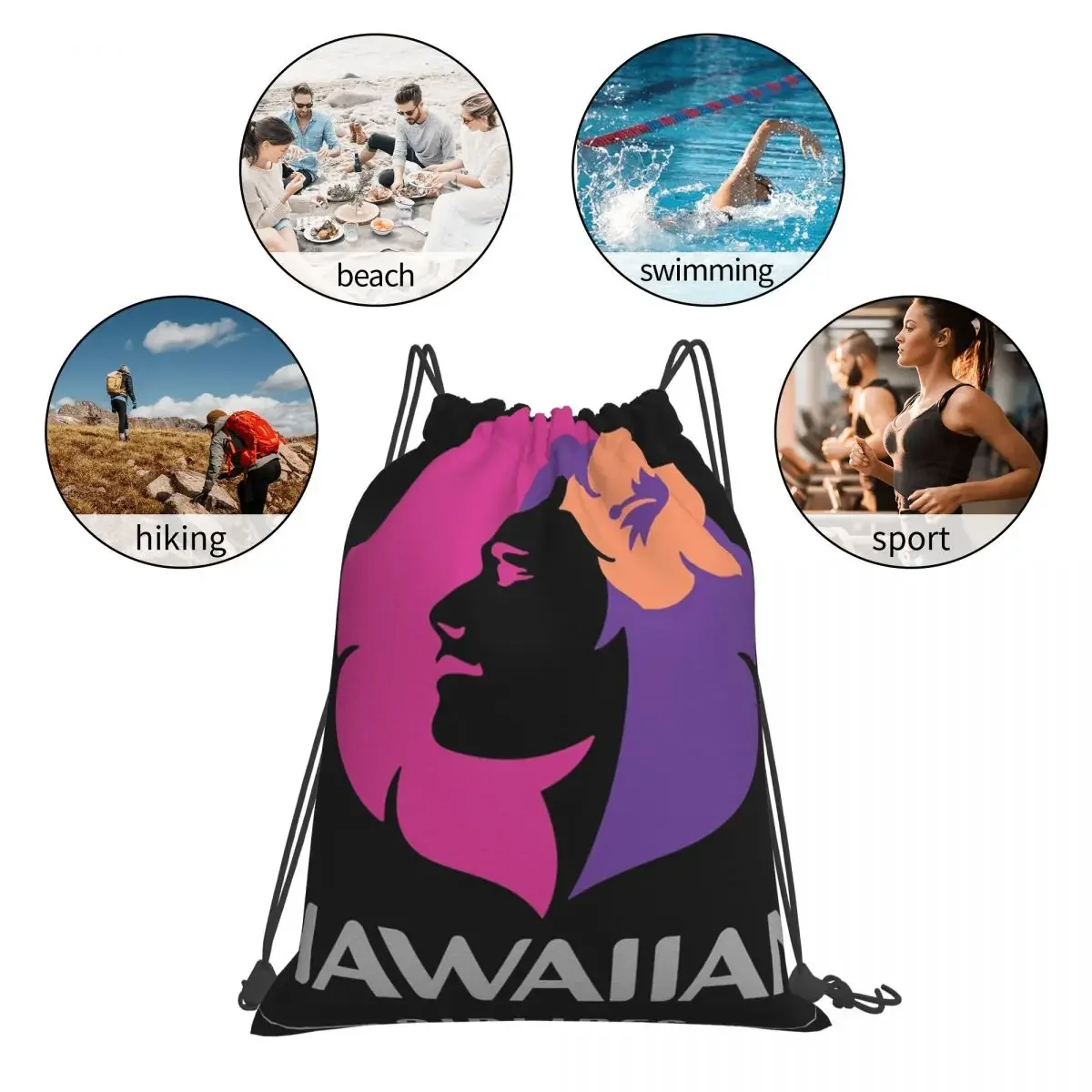 Hawaiian Airlines-Sacs à dos de voyage Herc, vente de fin d'été du sud, sacs à cordes de proximité, sac de sport à poches groupées, sac à livres