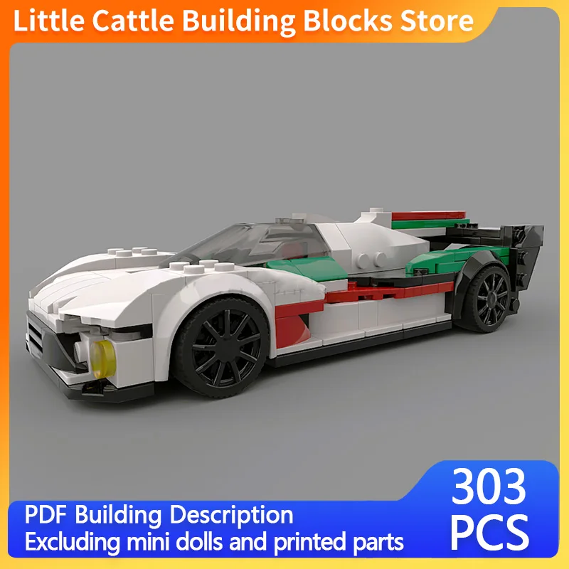 シティカーモデル-moc-組み立てブロック-ル・マンレーシングカー-ハイパーカー-モジュラーテクノロジー-子供向けホリデーギフト-組み立ておもちゃセット