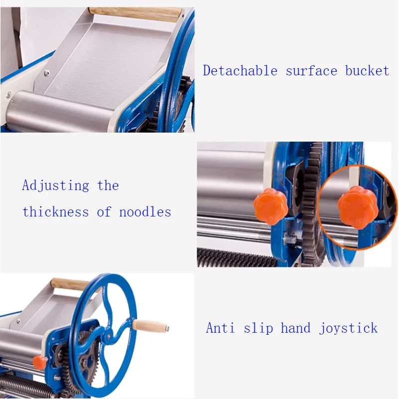 Household Noodle Maker Machine Manual Pasta Machine Dough Laminator Noodles Pressing Rolling Machine Fresh Pasta Machine