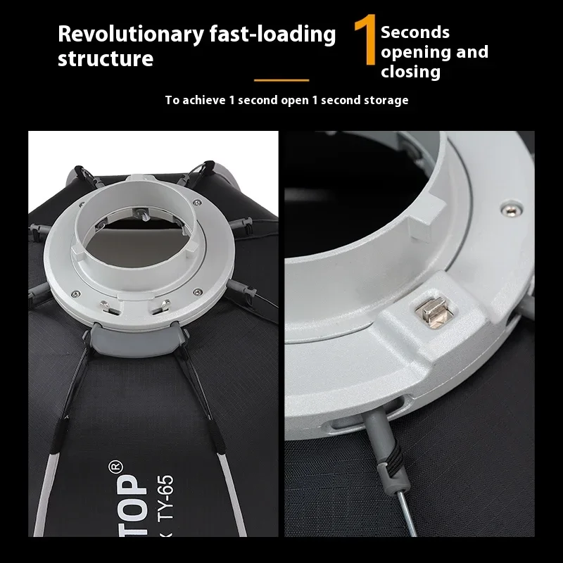 T&YFOTOP K2 55 65 90 إطلاق صندوق سوفت بوكس مكافئ للباب الخارجي بسرعة لـ A2 Godox V1 AD100PRO AD300PRO V860III AD200 صندوق ناعم فلاش