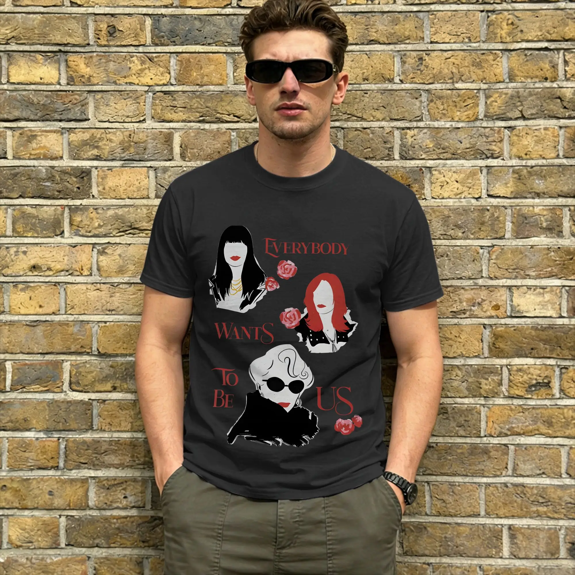 Miranda Priestly T Shirt for Men Cotton Unique T-Shirt Round Collar Everybody Wants to Be Us Tees Short Sleeve Tops Printing