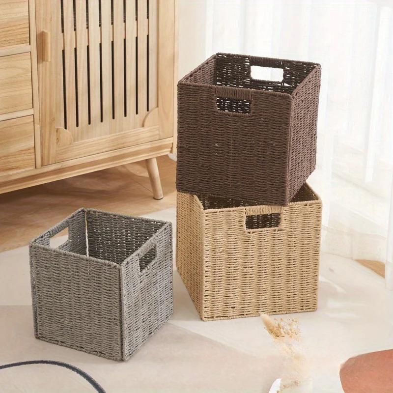 Faltbarer Würfel, Einfacher Aufbewahrungskorb für Schmutzwäsche, Unterwäsche-Aufbewahrungskorb, Quadratischer Spielzeug- und Snack-Organizer