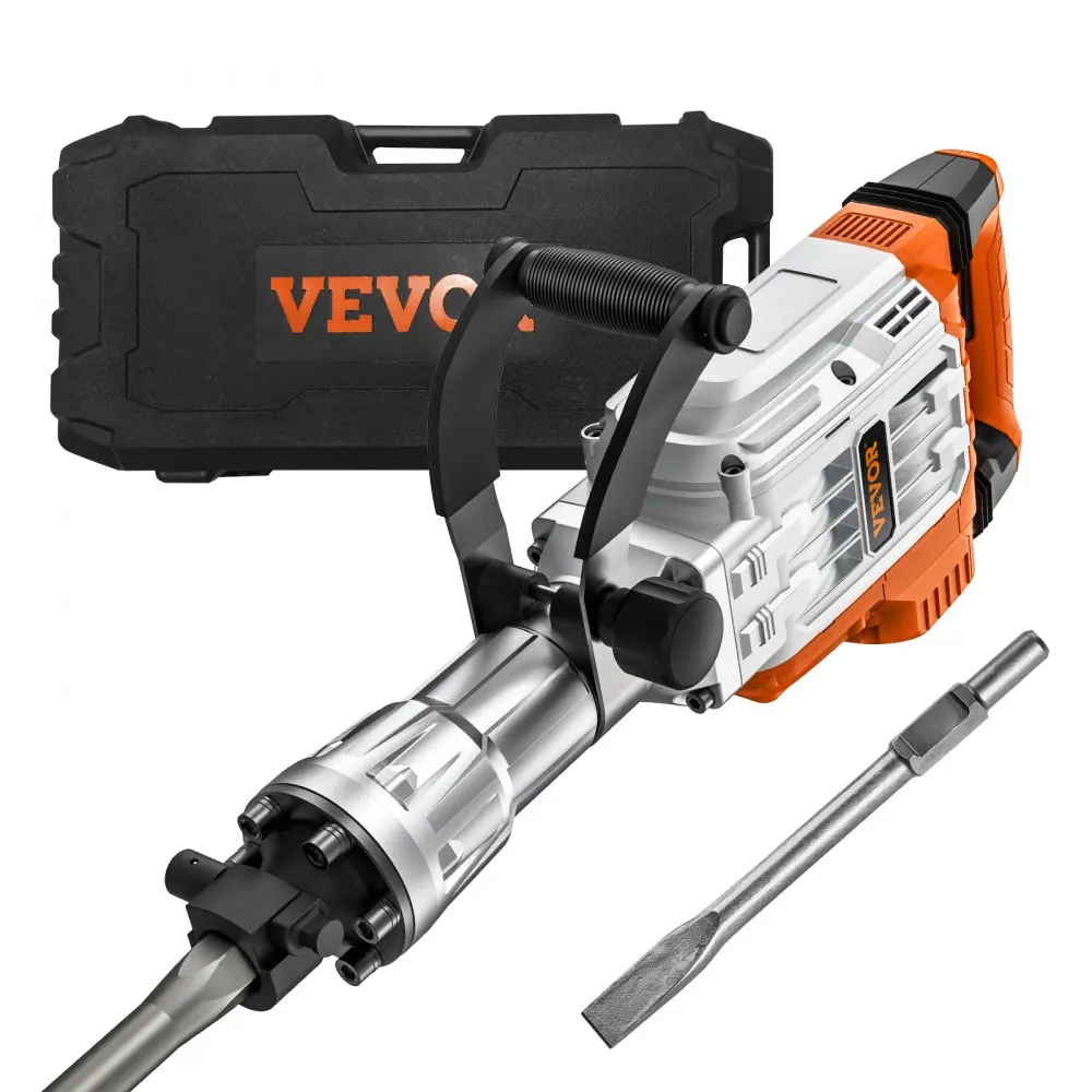 VEVOR 3500W Demolition Jack Hammer 60J Electric Jackhammer Concrete Breaker with 2 Chisel Bits for Trenching and Breaking Holes