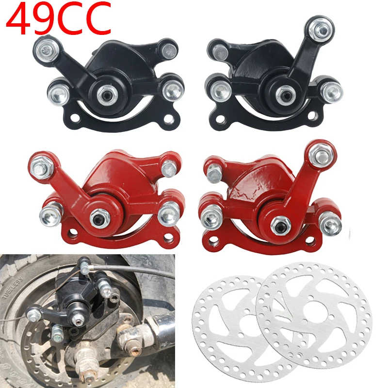 Motorcycle Brake Disc Plate Rear Disc Brake Caliper Kit For 43cc 47cc 49cc Mini Moto Kids ATV Quad Minimoto Pit Dirt Pocket Bike