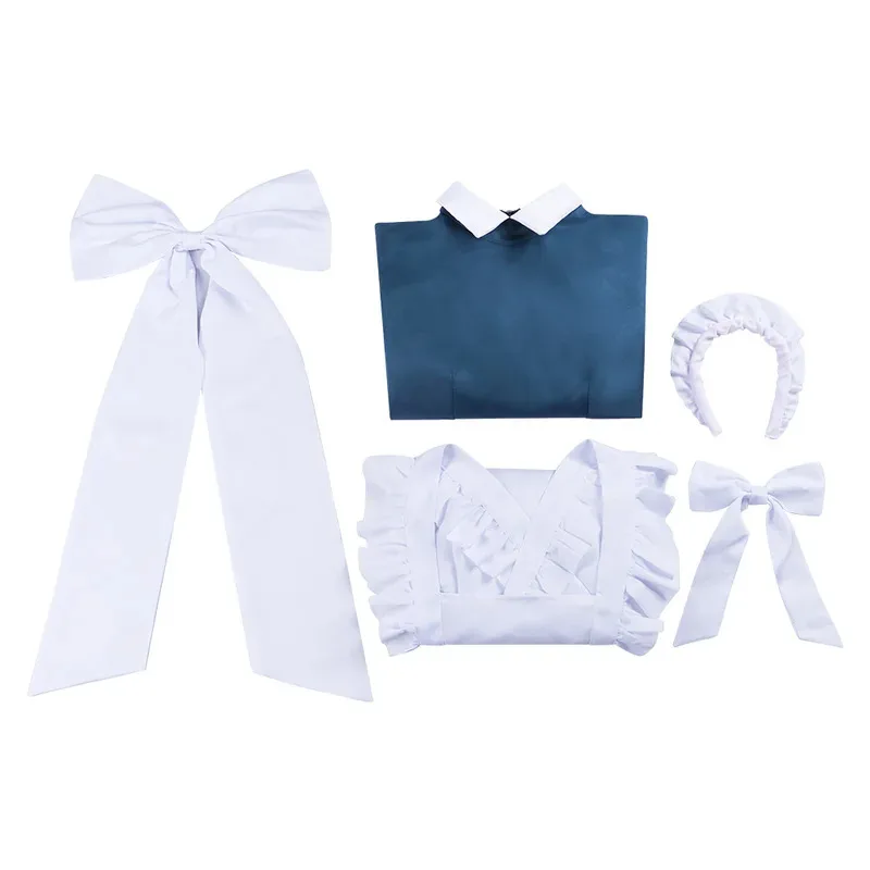 Peluca de disfraz de rosas para mujer, vestido largo mecánico Marie de Lolita, traje de sirvienta de cafetería, ropa de fiesta de Halloween 5f 5ftu ^