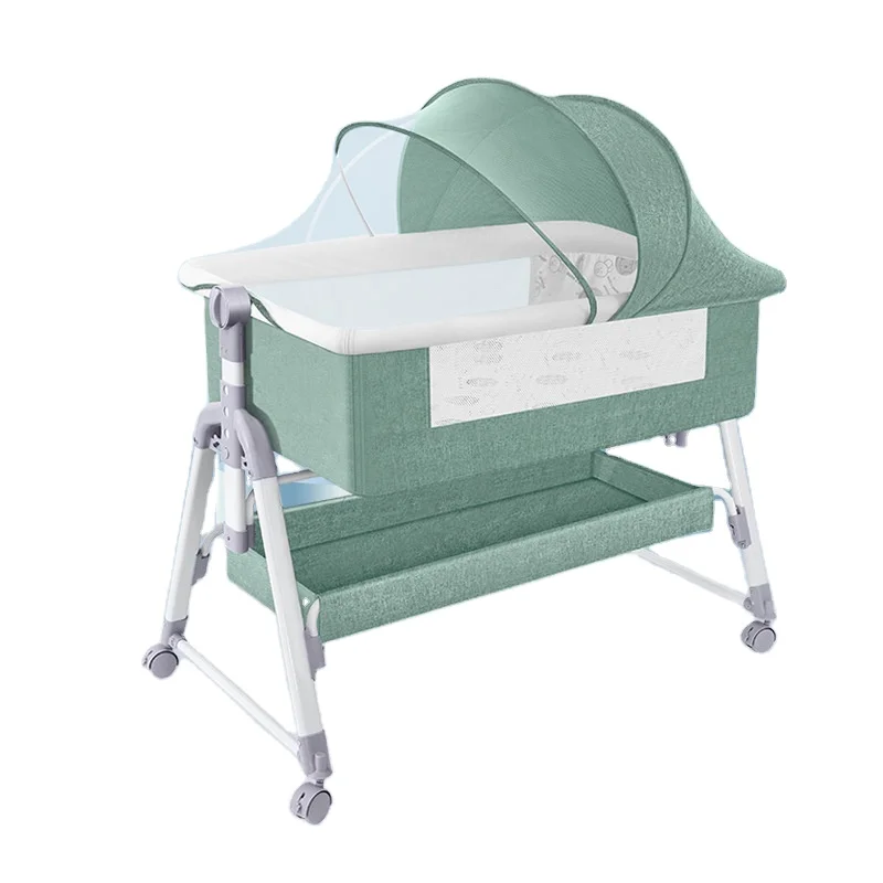 Luxury Foldable Adjustable Height Portable Modern Cosleep Baby Cradle Swing Children Bassinet Newborn Cradle Crib Bed Suit