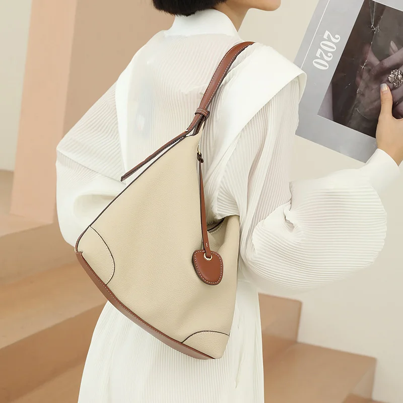 2024 New Fashion Autumn Winter Genuine Leather Women's Tote Bag Brand Designer Shoulder Messenger Bags bolso mujer