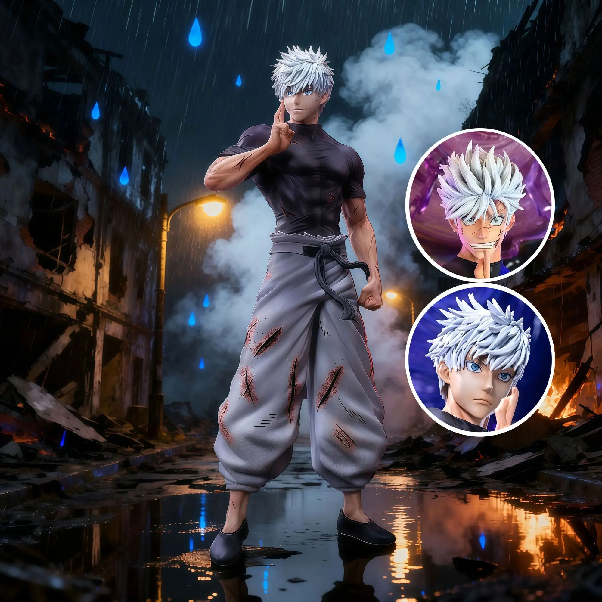 

23 см 9,05 дюйма аниме Gojo Satoru фигурки героев ПВХ статуя настольный орнамент коллекция статуя модель украшения комнаты настольные игрушки