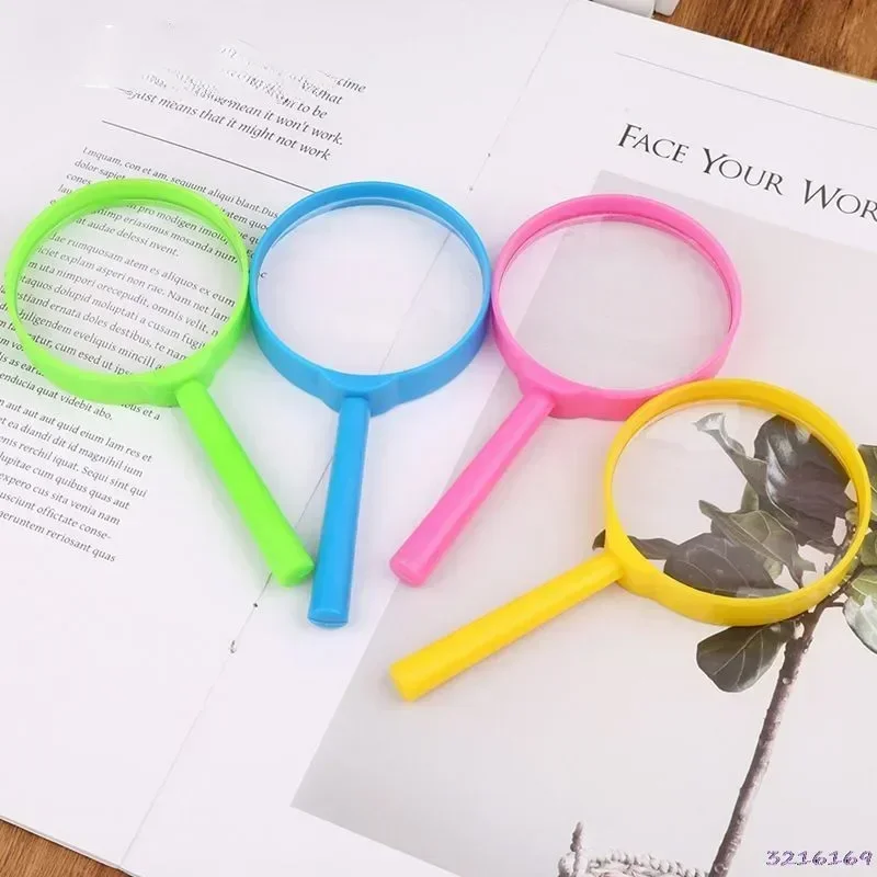 1PC 3X Colorful Handheld Magnifier Portable Mini Magnifying Glass Lens For Reading Kids Scientific Laboratory 60mm