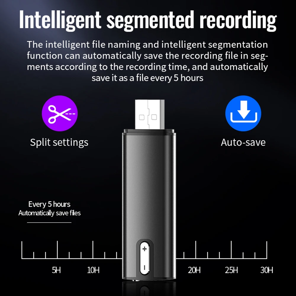 USB Mini Portable Digital Voice Recorder Smart Voice Controlled Recording Equipment For Lectures Meetings 4G/8G/16G/32G MP3/OTG