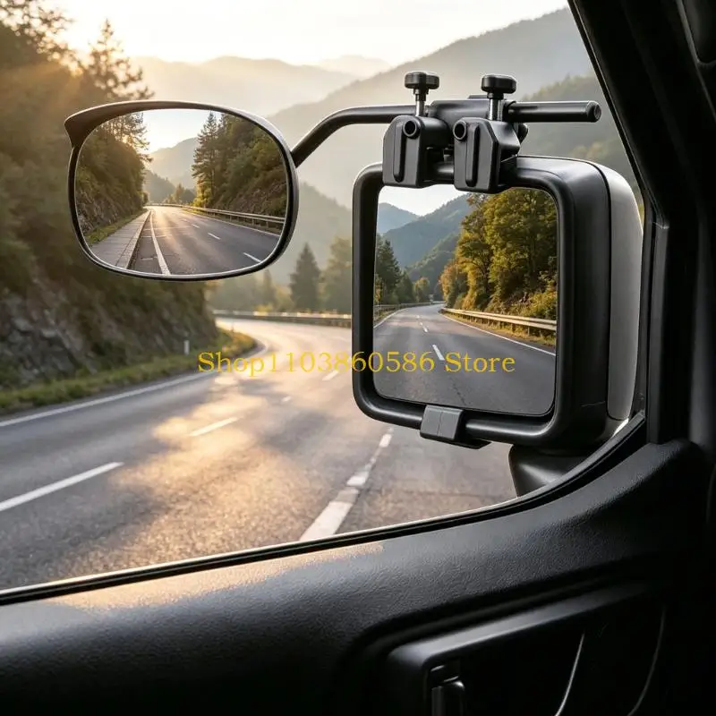242A Flexible Position Trailer Mirror Attachment With Improved Reflection Area