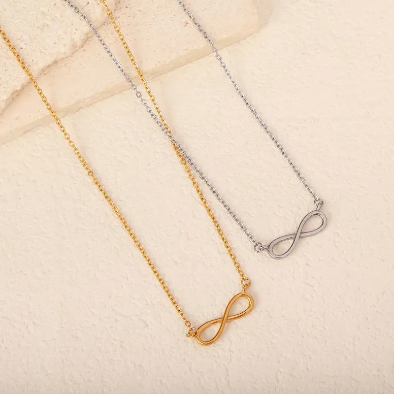 Infinity Symbol Pendant Necklace Minimalist Metal Clavicle Chain Durable Daily Wearable Neck Jewelry for Women