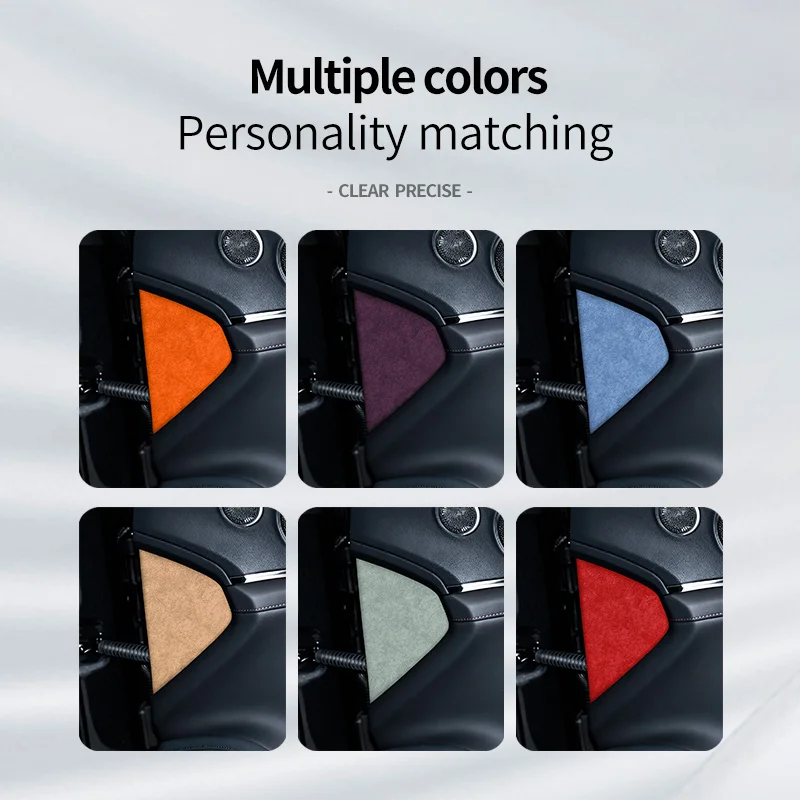 

Декоративная наклейка из итальянской замши для ZEEKR 001 2026, 001Max, 001 Ultra на треугольную панель передней двери автомобиля.