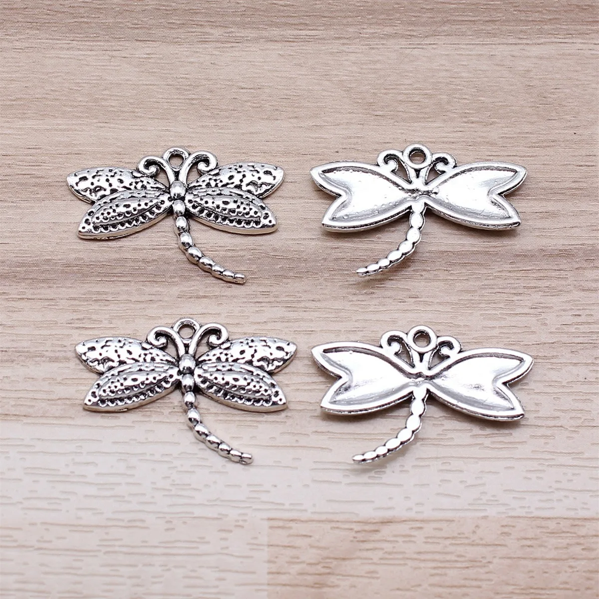 IFOCUS 10pcs/Lot Dragonfly Charms For DIY Jewelry Making Zinc Alloy 17x25mm/0.67x0.98inch