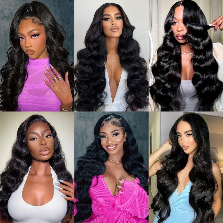 8-34 Объемная волна 4/5/6 Пучки Необработанные человеческие волосы 12А 100% необработанные пучки натуральных человеческих волос с двойным утком Натуральный черный