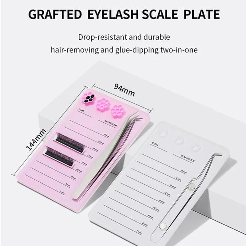Grafted Eyelash Extension Holder Acrylic Pallet Magnetic Suction Scale Plate Tweezer Holder Eyelash Extension Storage Organizer